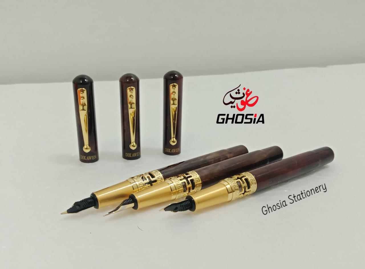 DIKAWEN Luxurious Metal Branded Fountain Pen Fine Nib Beautiful Carved Fountain Pen - Ghosia Mall's