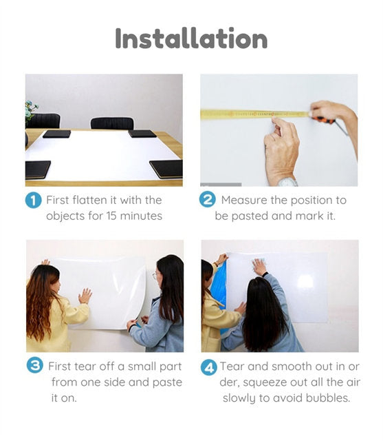 Adhesive Whiteboard Sticker With 2 Markers ( 36 inch x 15 inch ) Whiteboard Wall Sticker - Ghosia Mall's