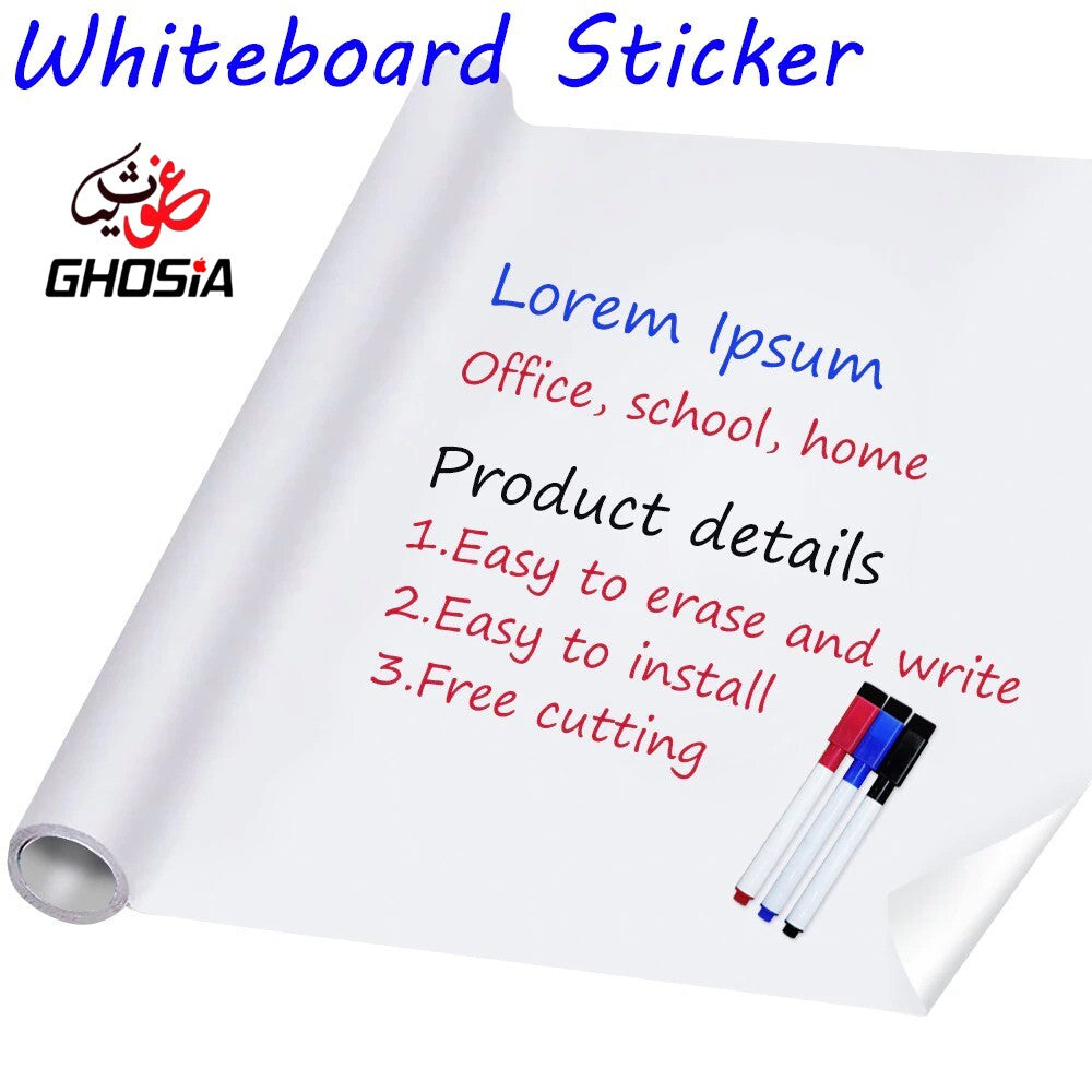Adhesive Whiteboard Sticker With 2 Markers ( 36 inch x 15 inch ) Whiteboard Wall Sticker - Ghosia Mall's