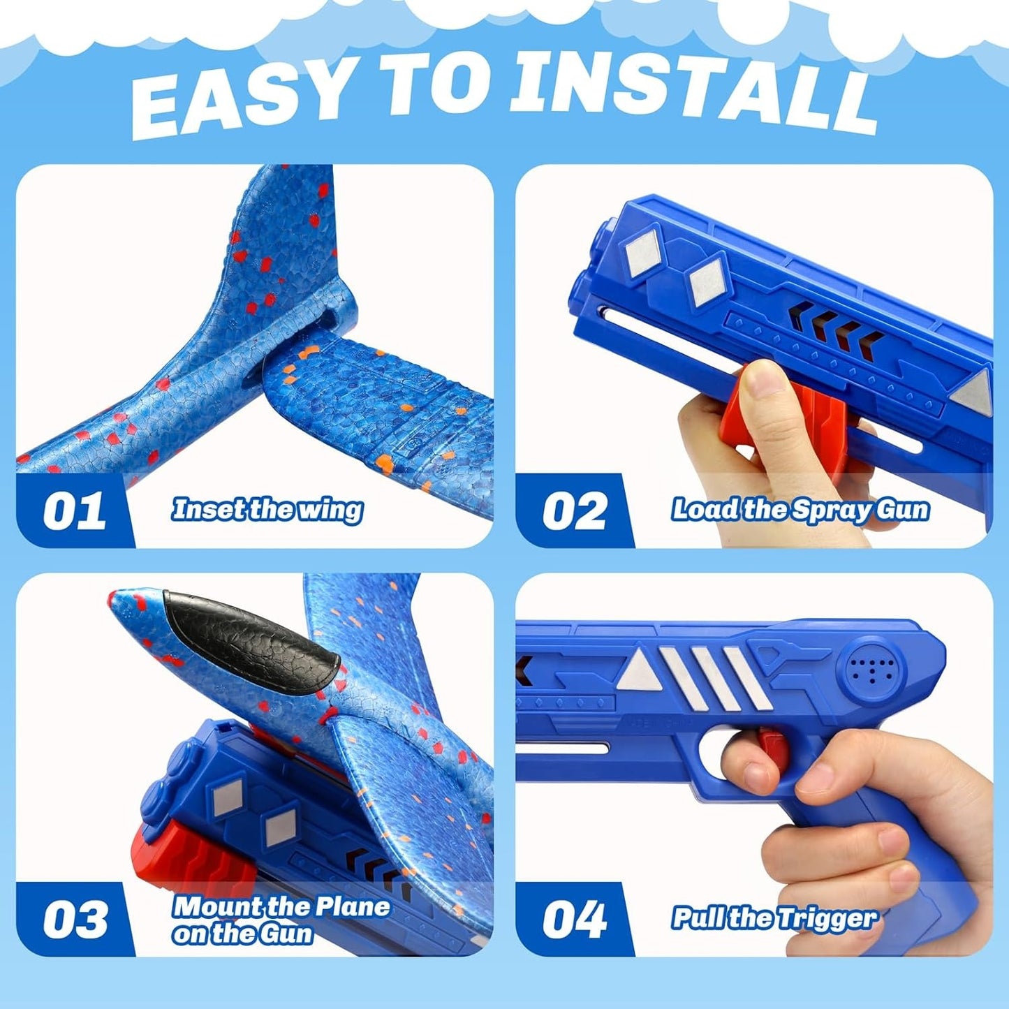 LED Foam Glider Catapult Plane Toy for Kids | 2 Flight Modes | Outdoor Flying Fun Airplane Launcher - Ghosia Mall's