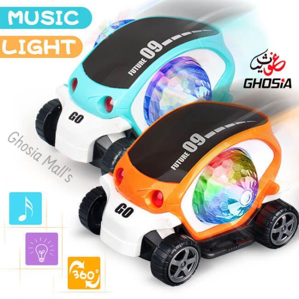 Musical & Flashing Light car 360° Flashing Lights & Music 3D Electric Toy 09 Future Cars for Kids - Ghosia Mall's