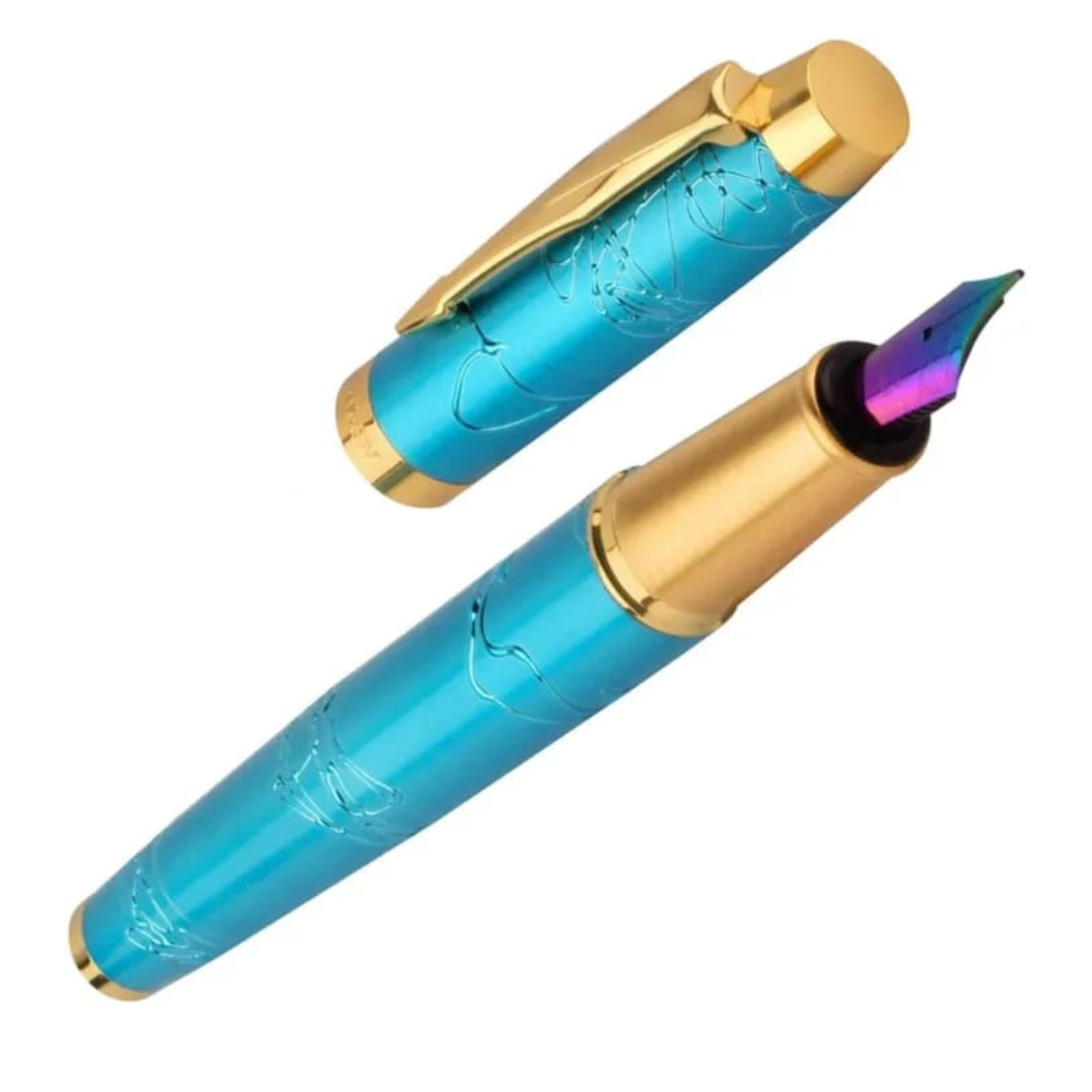 DIKAWEN Branded Fountain Pen Carved Design Full Metal Body Luxury Style Heavy Body Fountain Pen - Ghosia Mall's