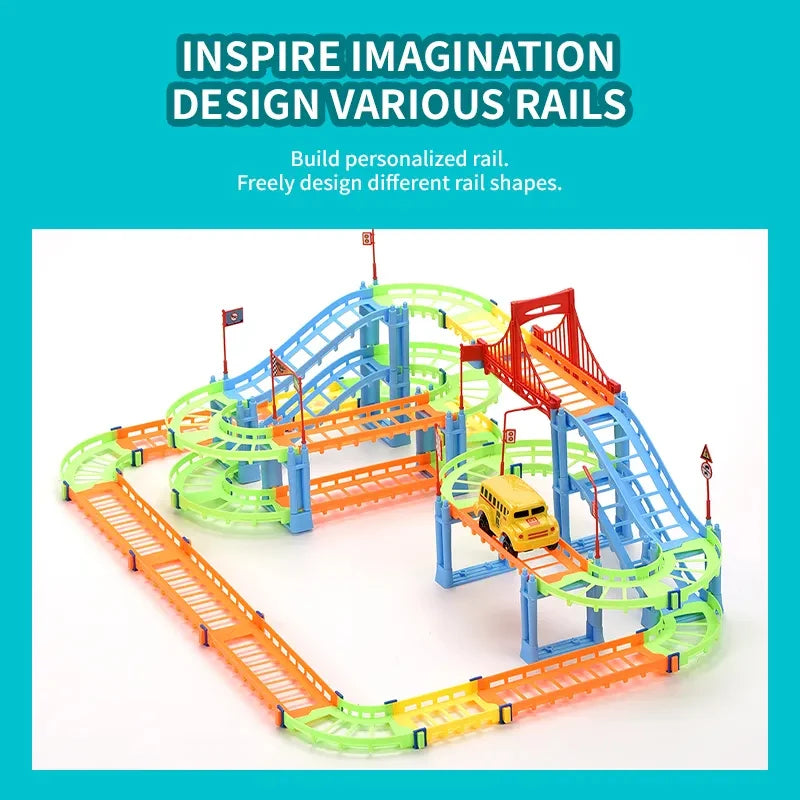 DIY Electric Racing Rail Kids Train Track Model Toy Baby Railway Track Railway Toys Colorful Railway Track For Kids - Ghosia Mall's