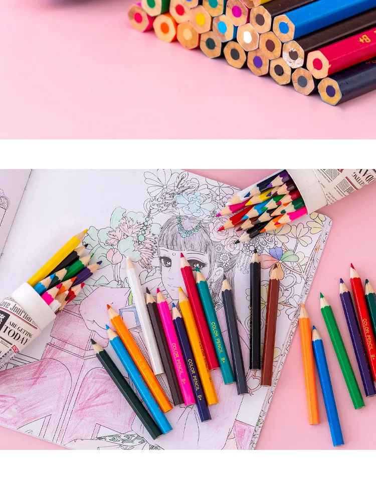 Lovely Pencil Colors Set Wedding Journal Edition 24 Wooden Pencil Colors Set Lovely Colors Set SCM V8309-24 - Ghosia Mall's