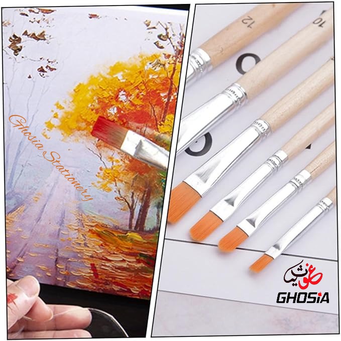 12 Paint Brushes Set With Color Mixing Palette Watercolor Brushes Painting Brushes Painting Brushes Acrylic Painting Brushes With Palette - Ghosia Mall's