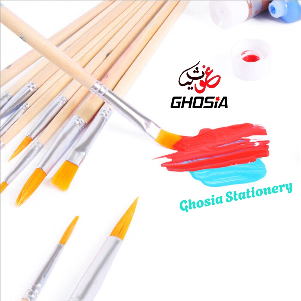 12 Paint Brushes Set With Color Mixing Palette Watercolor Brushes Painting Brushes Painting Brushes Acrylic Painting Brushes With Palette - Ghosia Mall's