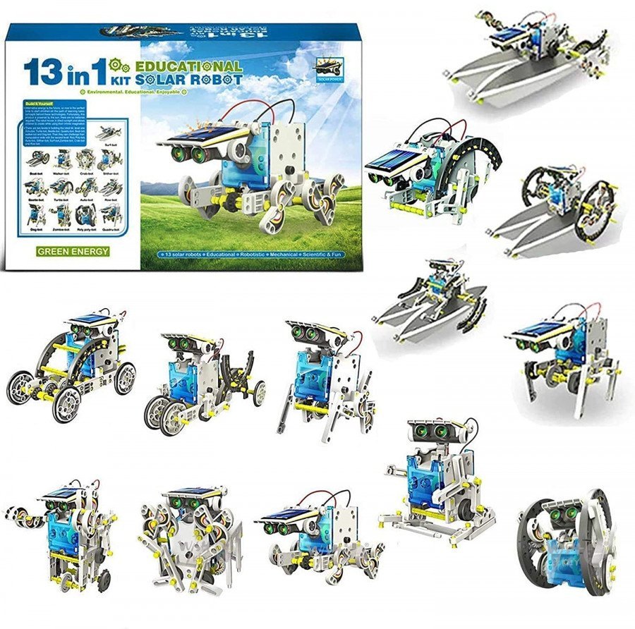 Solar Robot 14 in 1 DIY Educational Kit Build Your Own Robot Kit Powered by the Sun Dynamic Robot Toy - Ghosia Mall's