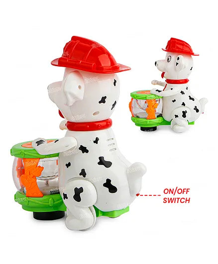 Dog Drummer Cute Toy For Kids With Lights And Music-Bump & Go Toy - Ghosia Mall's