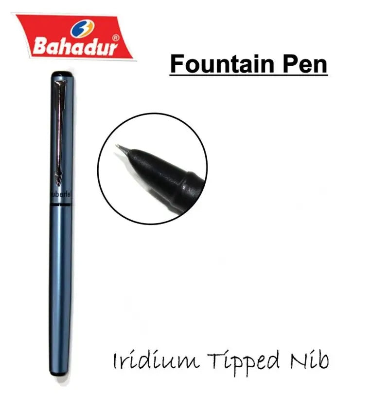 Classic Design Slim & Sleek Body Bahadur Classic Fountain Pen Colorful Body Fine Nib Fountain Pen - Ghosia Mall's