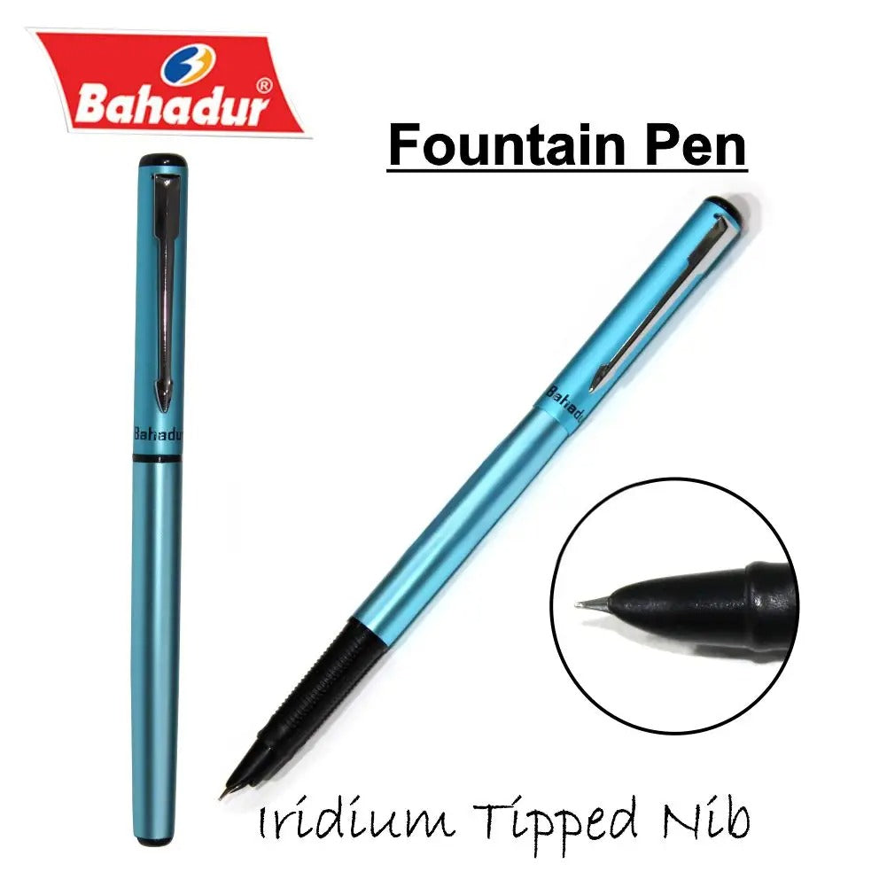 Classic Design Slim & Sleek Body Bahadur Classic Fountain Pen Colorful Body Fine Nib Fountain Pen - Ghosia Mall's