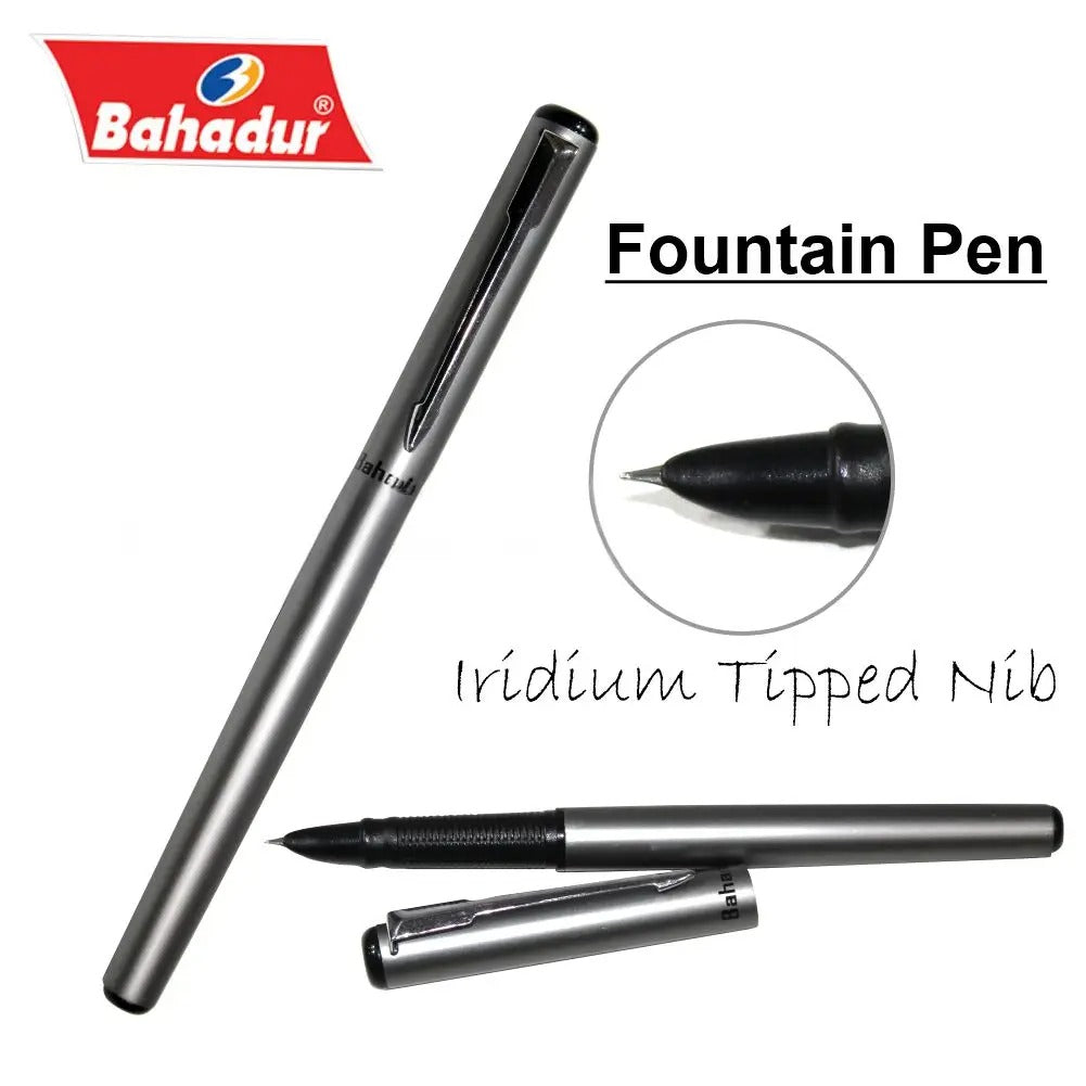 Classic Design Slim & Sleek Body Bahadur Classic Fountain Pen Colorful Body Fine Nib Fountain Pen - Ghosia Mall's