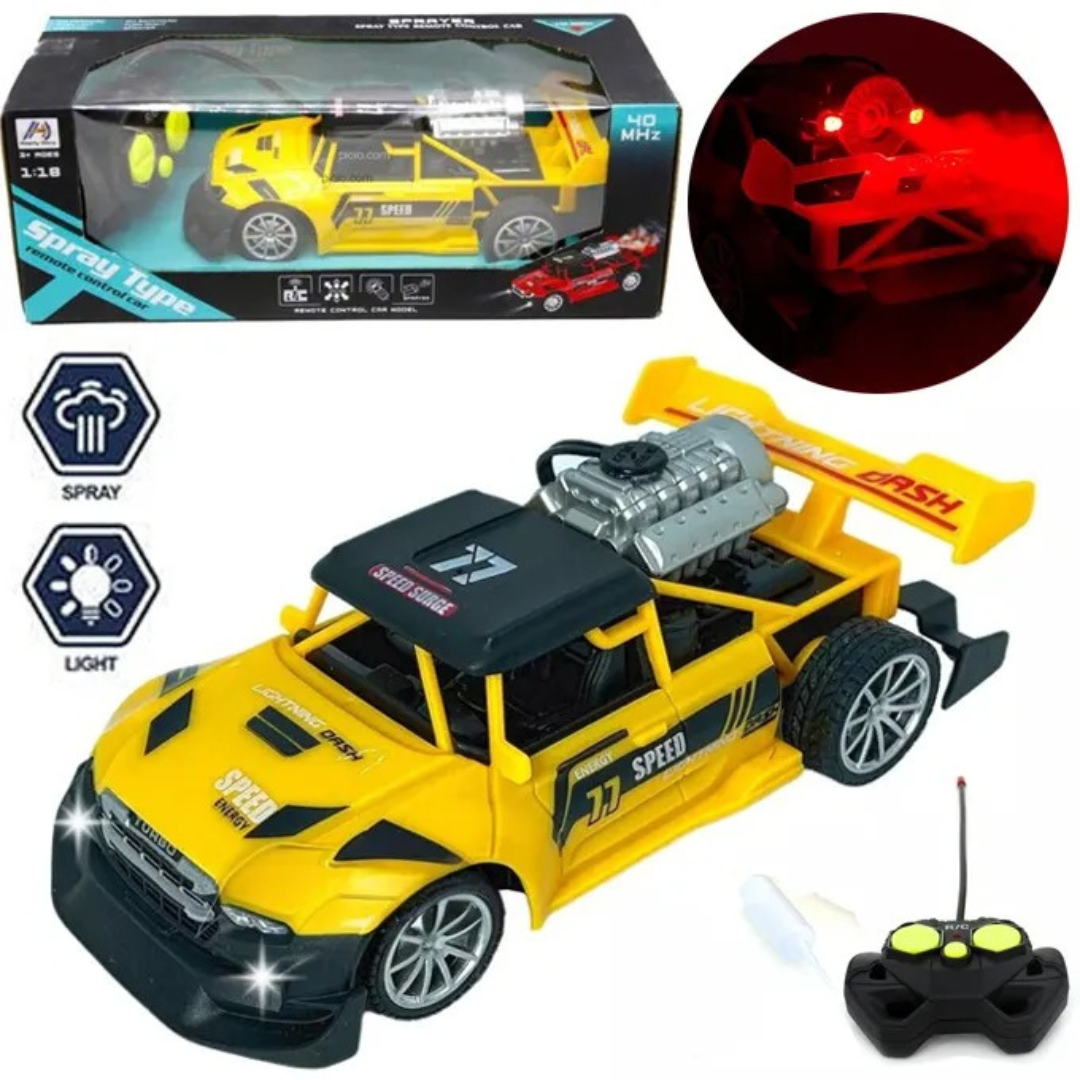 Drift Spray Type RC Car 1:18 Scale High-Speed Rechargeable & Remote Control Racing Car - Ghosia Mall's