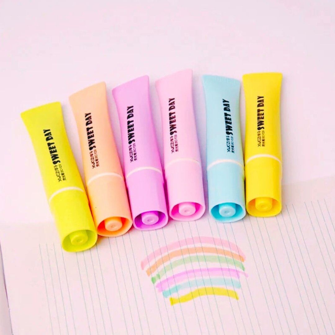 Toothpaste Styling Highlighter 6 color Set Mini Sweet Day 6PCS/SET Highlighters Key Children's Marker Color Graffiti Pen - Ghosia Mall's