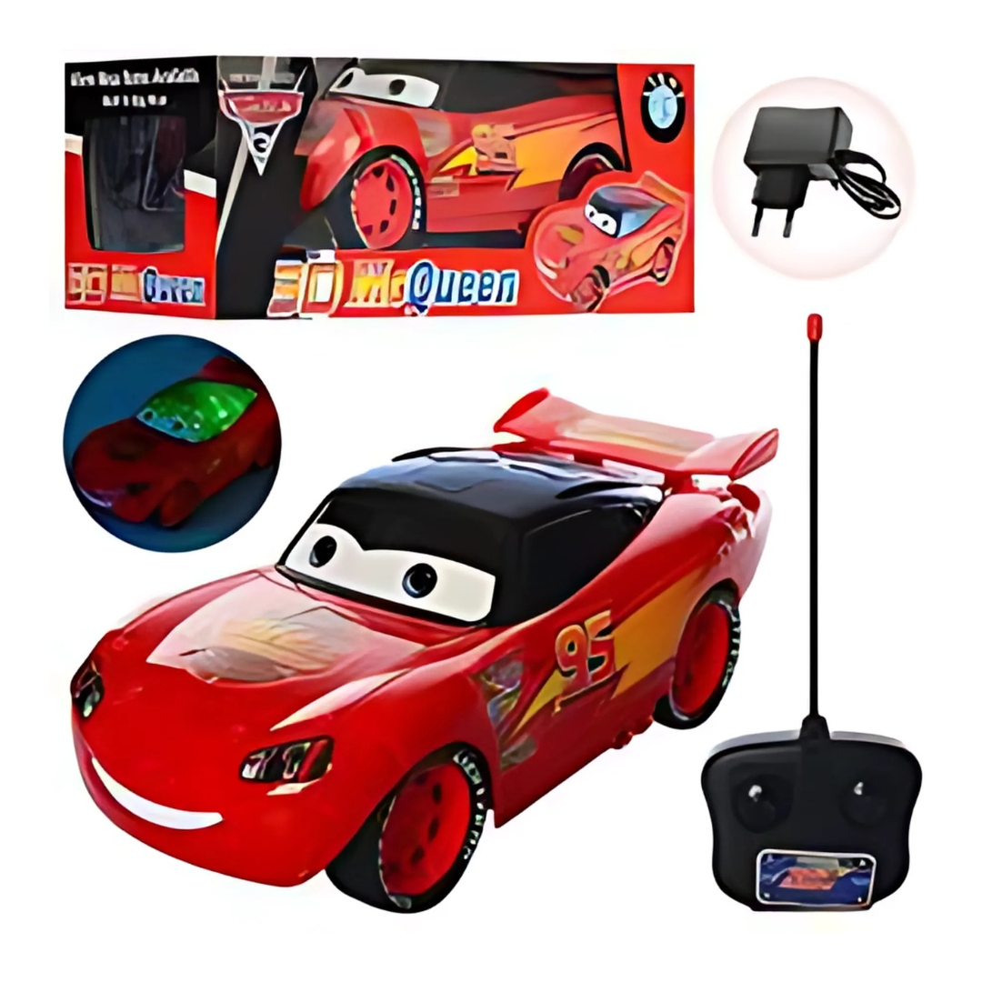 Kids Remote Control Car With Dazzling Colorful Light 3D McQueen Character Car For Kids - Ghosia Mall's