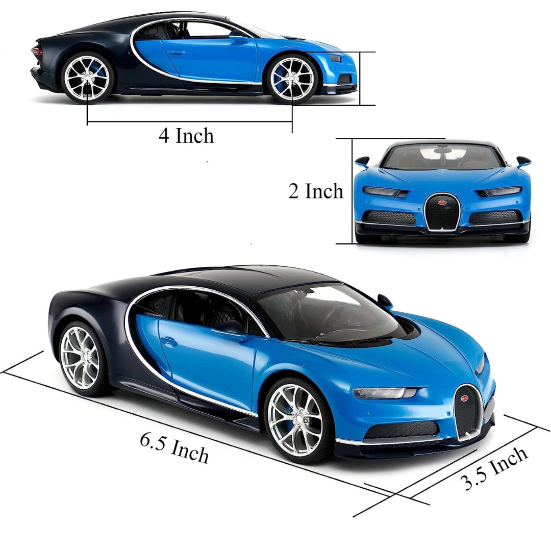 Remote Control Die cast Bugatti Sports Car | 1:22 Scal Battery Operated Wireless Blue Sports Car - Ghosia Mall's