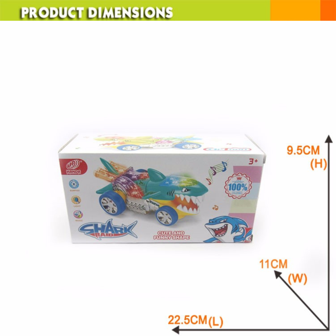 Shark Raid Car For Kids With Bump & Go feature, Lighting And Sounds - Ghosia Mall's