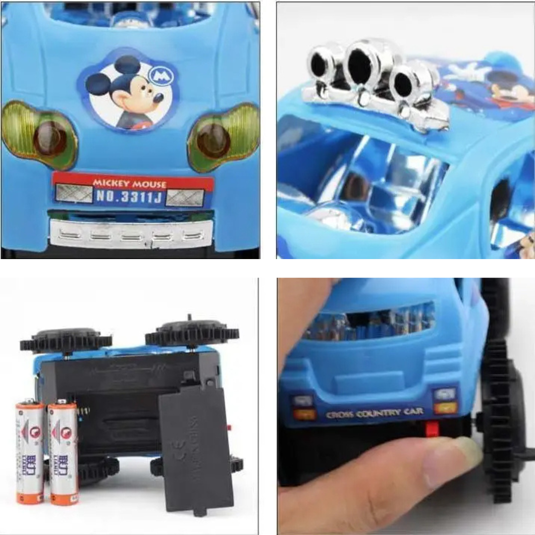Disney Themed Musical Toy Car for Kids – 360° Flip Stunt & Flashing Lights – Perfect Gift for Toddlers - Ghosia Mall's