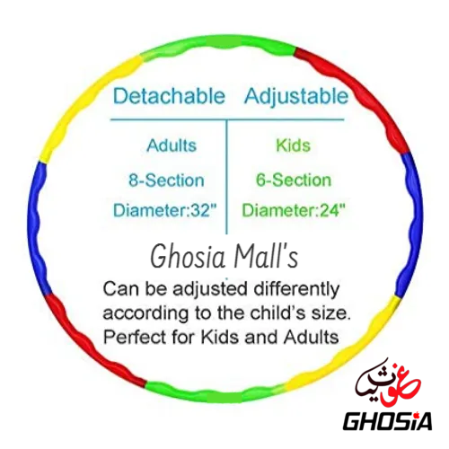 Colorful Hula Hoop Ring Exercise and Fitness Collapsible Adjustable for Kids and Adults - Ghosia Mall's