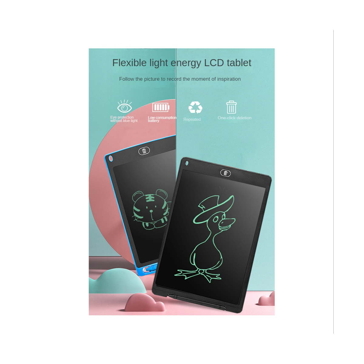 LCD Writing & Drawing Tablet For Kids Digital Notepad With Pen LCD Writing Tablet Writing Pad Writing Tablet Writing Tab 12 inch - Ghosia Mall's