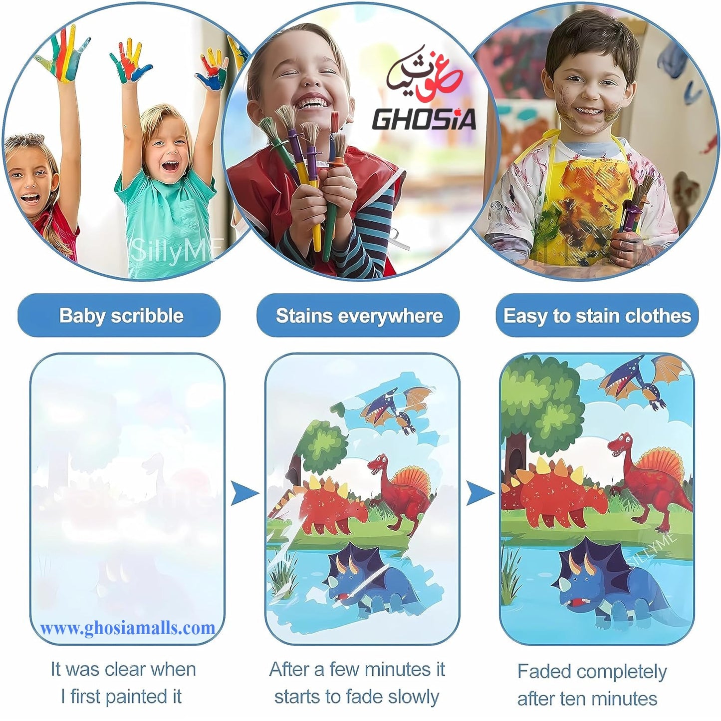 Magic Coloring Book Water Coloring Quick Dry Book Water Coloring Book Doodle With Magic Pen Painting Board - Ghosia Mall's
