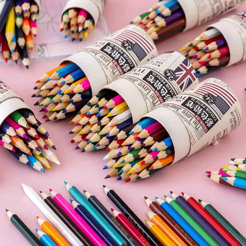 Lovely Pencil Colors Set Wedding Journal Edition 24 Wooden Pencil Colors Set Lovely Colors Set SCM V8309-24 - Ghosia Mall's