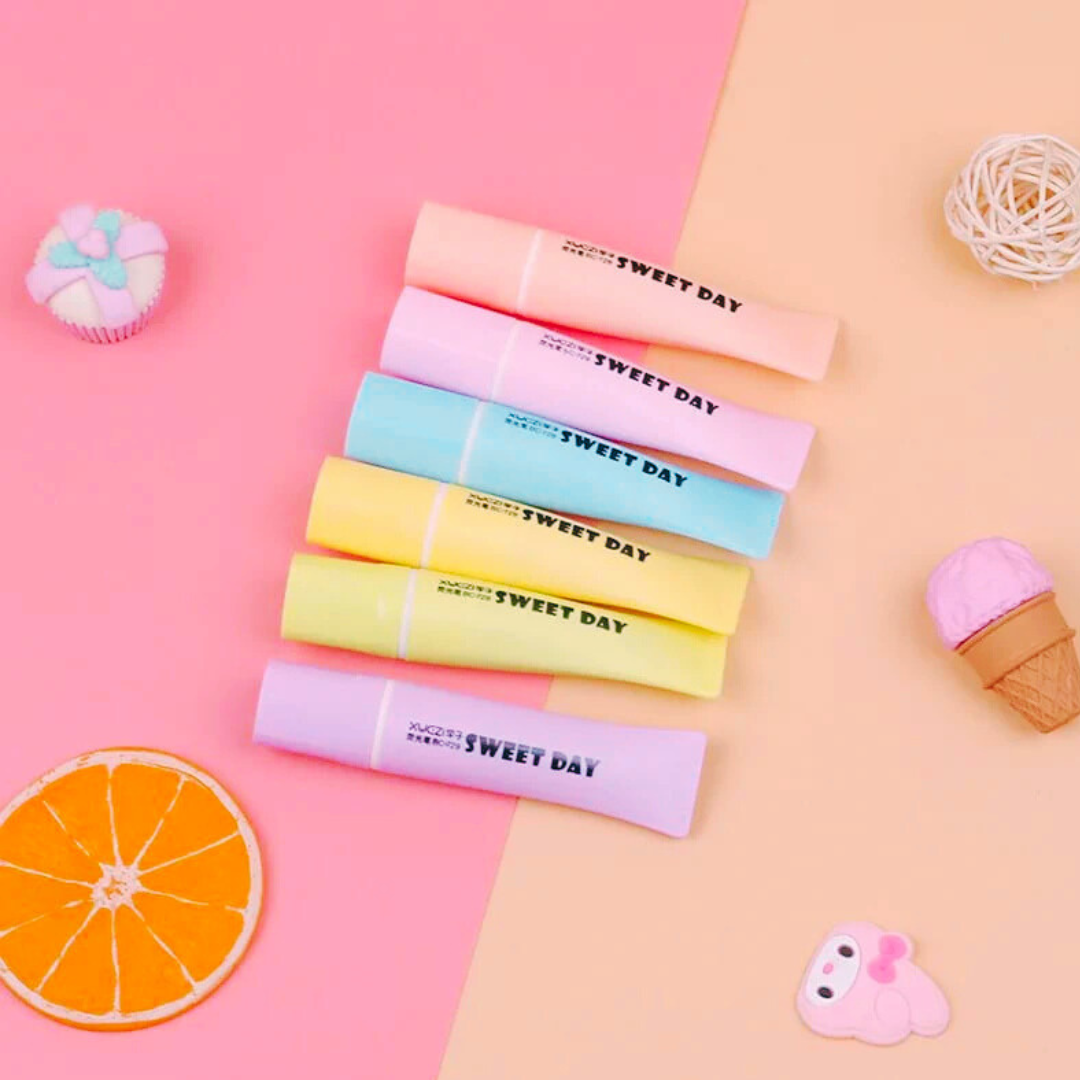Toothpaste Styling Highlighter 6 color Set Mini Sweet Day 6PCS/SET Highlighters Key Children's Marker Color Graffiti Pen - Ghosia Mall's