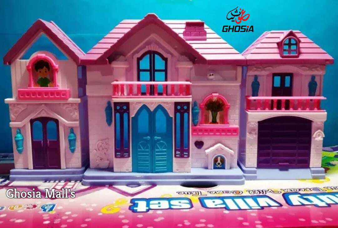 Big Doll House With Furniture For Girls Pink & Purple Color Sweet Happy Family Doll House mini Frozen Doll House For Girls/Kids - Ghosia Mall's