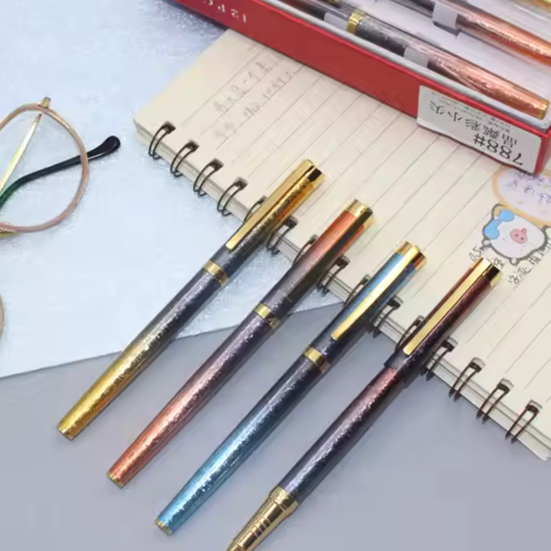 DIKAWEN Branded Sparkly Colorful Fountain Pen Stationery Gifts - Ghosia Mall's