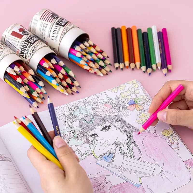 Lovely Pencil Colors Set Wedding Journal Edition 24 Wooden Pencil Colors Set Lovely Colors Set SCM V8309-24 - Ghosia Mall's