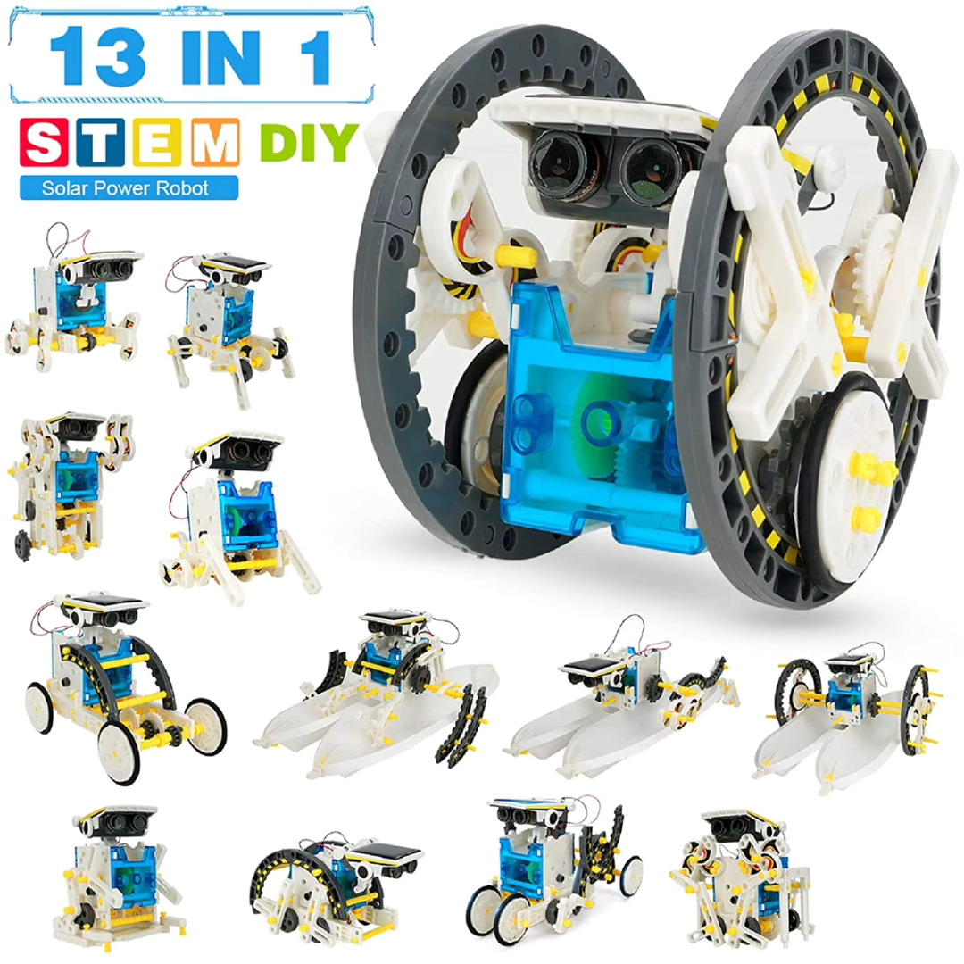Solar Robot 14 in 1 DIY Educational Kit Build Your Own Robot Kit Powered by the Sun Dynamic Robot Toy - Ghosia Mall's