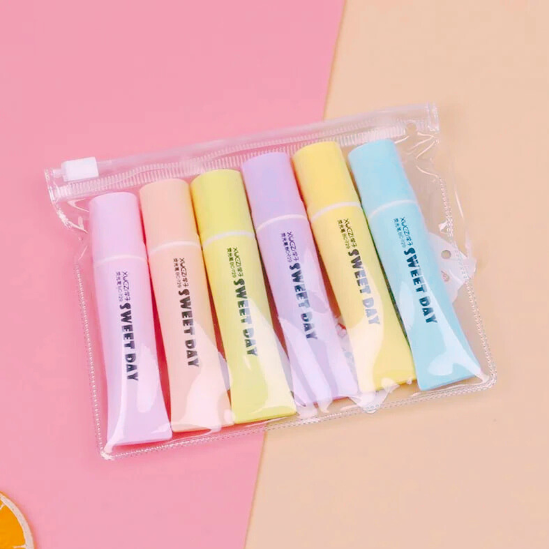 Toothpaste Styling Highlighter 6 color Set Mini Sweet Day 6PCS/SET Highlighters Key Children's Marker Color Graffiti Pen - Ghosia Mall's