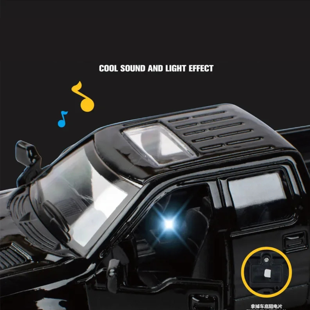 Alloy Die Cast Metal Pickup Off Road Model Toy Simulation Car Sound Light Pull Back Toys Car For Children - Ghosia Mall's