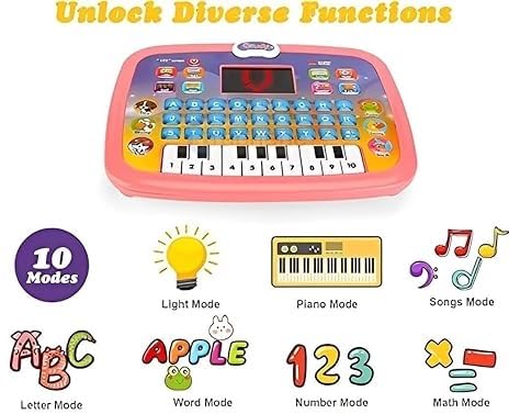 LED Display with Music, Alphabet ABC & 123 Learning Computer for Kids - Ghosia Mall's