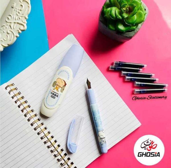 Creative Kawaii Cute Erasable Fountain Pen With 7 Ink Cartridge Magic Colorful Pen Set - Ghosia Mall's
