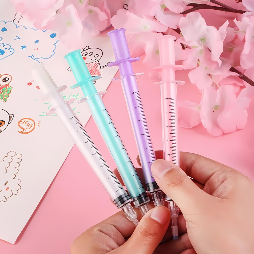 Colorful Unique Style Fountain Pens For Stationery Lovers Syringe Style Pen With Colorful Body Smooth Ink Flow Fountain Pen With Cartridge - Ghosia Mall's
