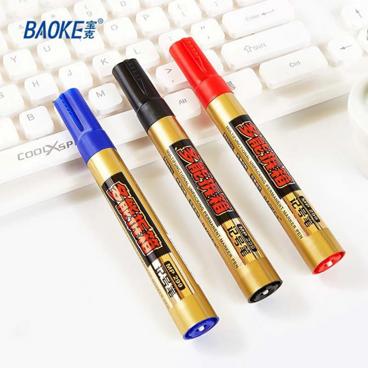 Multi-function Unpacking Marker Pen Set of 3 Permanent Marker Original Branded Baoke Set of 3 Permanent Markers With Unboxing Function - Ghosia Mall's