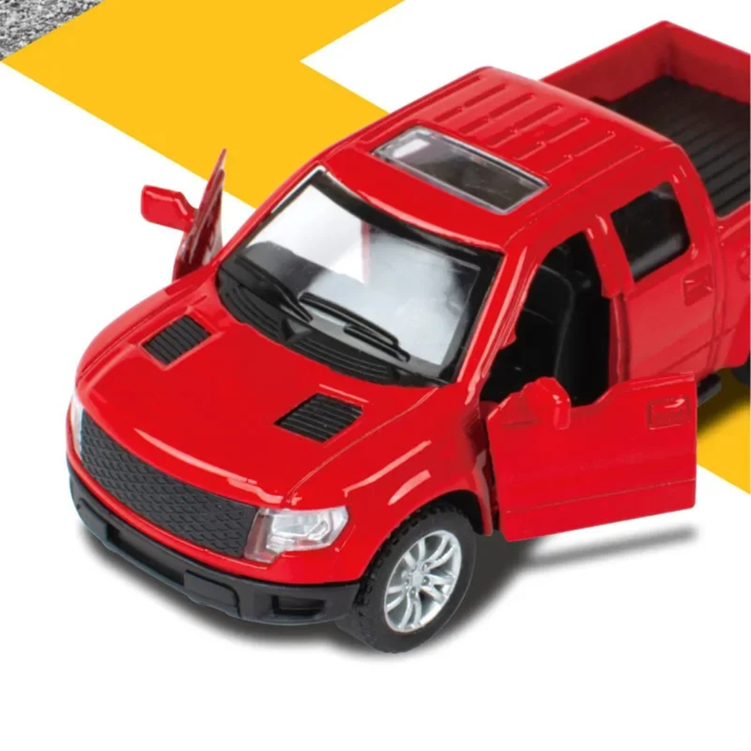 Alloy Die Cast Metal Pickup Off Road Model Toy Simulation Car Sound Light Pull Back Toys Car For Children - Ghosia Mall's