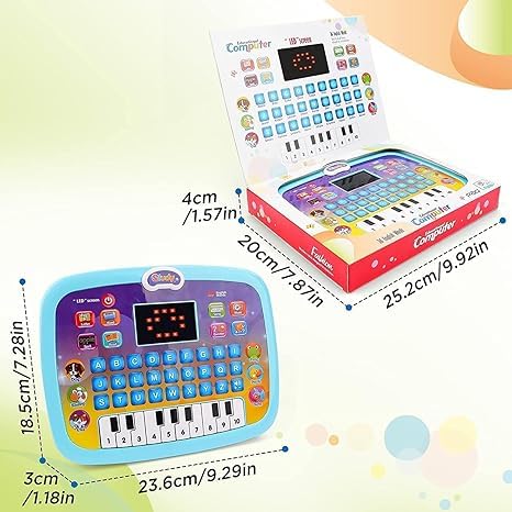 LED Display with Music, Alphabet ABC & 123 Learning Computer for Kids - Ghosia Mall's