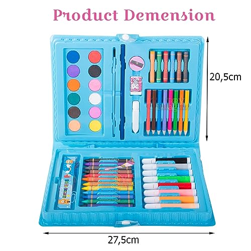 Drawing Art Kit 68 Pcs Arts & Craft Set Oil Pastels, Crayons, Colored Pencils, Paint Brush, Watercolor Cakes, Portable Art Supplies - Ghosia Mall's
