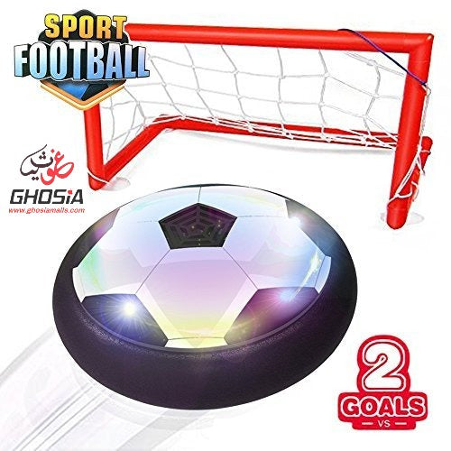 Floating Football With 2 Goal Posts Colorful Light Up Football Game Set Indoor Sports Game - Ghosia Mall's