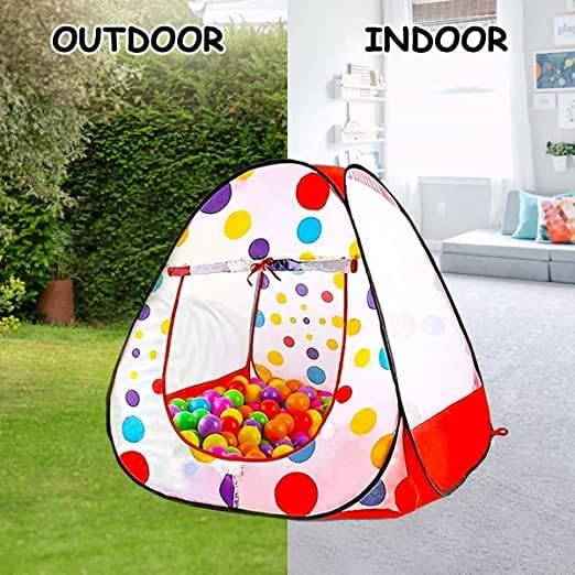 Kids Play House Popup Tent House Foldable Baby Play Tent With 50 Colorful Balls For Girls & Boys - Ghosia Mall's