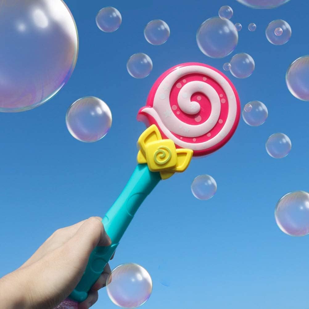 Musical Bubble Wand Flashing Lollipop Bubble Water Wand Plastic Electric Music Light Up Bubble Machine Toy Bubble sticks - Ghosia Mall's