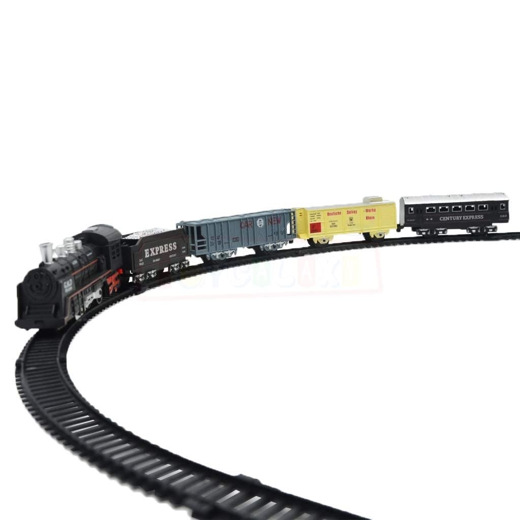 Battery Operated Simulation Electric Train & Train Set with Bright Headlight Wide Track Railway Set - Ghosia Mall's