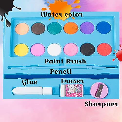 Drawing Art Kit 68 Pcs Arts & Craft Set Oil Pastels, Crayons, Colored Pencils, Paint Brush, Watercolor Cakes, Portable Art Supplies - Ghosia Mall's