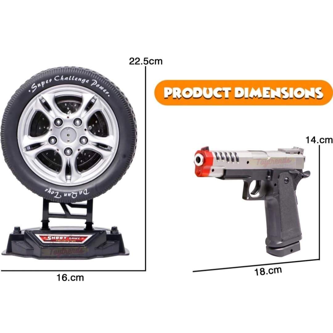 Wheel Shooting Game Laser Target Infrared Gun Toy with Music and Lights, Shooting Game for Kids - Ghosia Mall's