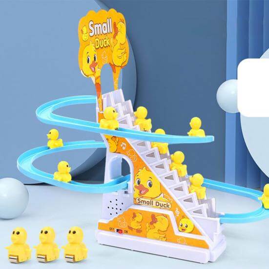 Child DIY Small Electronic Duck Climbing Stairs Musical Light Slide Track - Ghosia Mall's