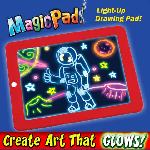 3D Magic Pad Light Up Drawing Pad With Neon Pens LED Writing Board For Kids Glow Up Writing Drafting Pad For Kids - Ghosia Mall's