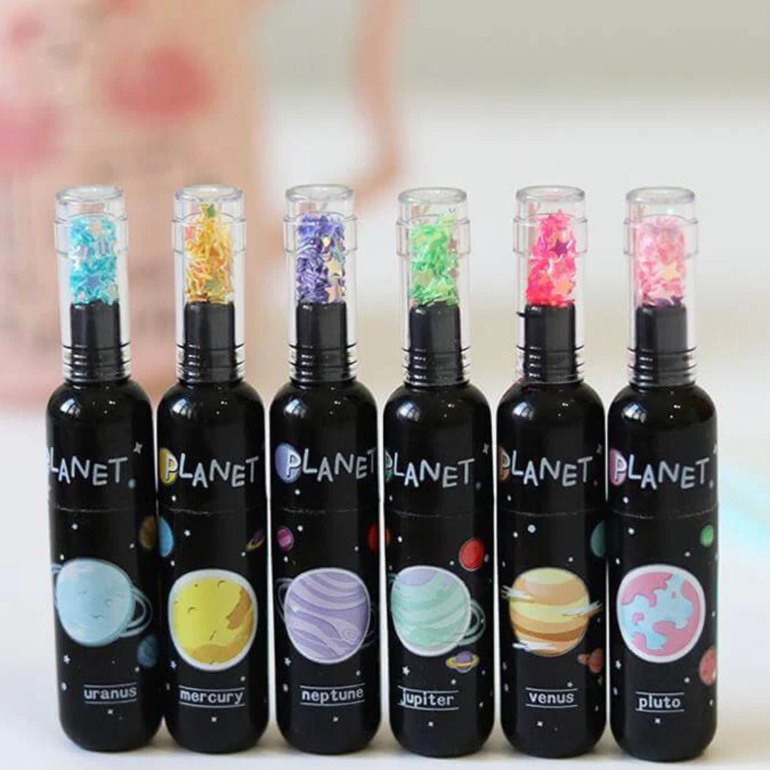 Cute Planet Wine Bottle Mini Highlighter Marker 6 Pcs Set Drawing Fluorescent Marker - Ghosia Mall's