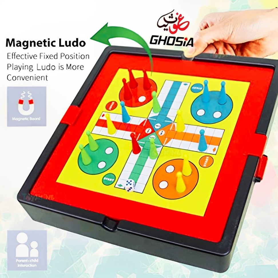 2 in 1 Storage Portable Ludo Game Ludo Play Set for Kid Simulation Magnetic Ludo Game Set with Magnetic Goti - Ghosia Mall's