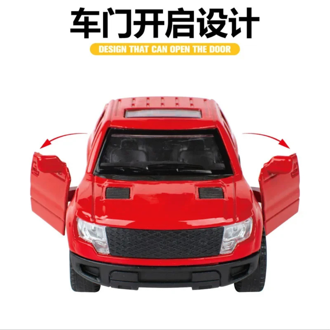 Alloy Die Cast Metal Pickup Off Road Model Toy Simulation Car Sound Light Pull Back Toys Car For Children - Ghosia Mall's